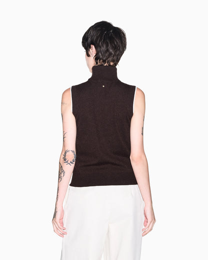 slim fit knit top in viscose wool and cashmere