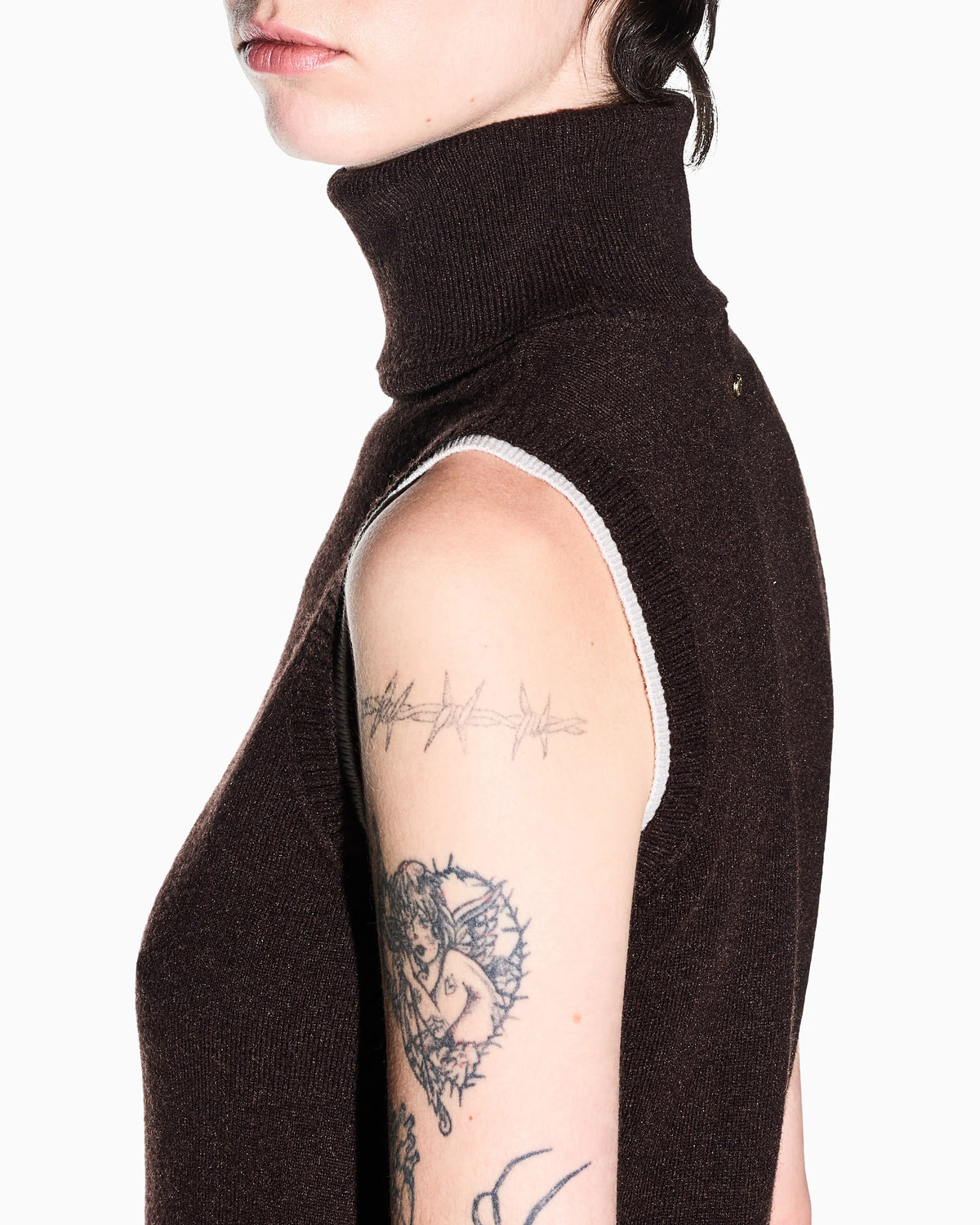 slim fit knit top in viscose wool and cashmere