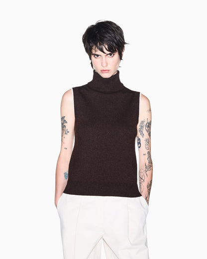 slim fit knit top in viscose wool and cashmere