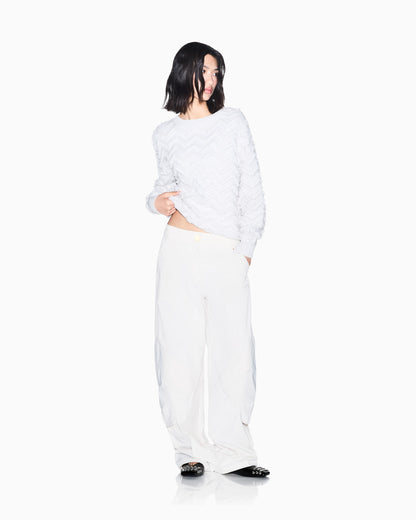 regular fit pullover in viscose and wool blend