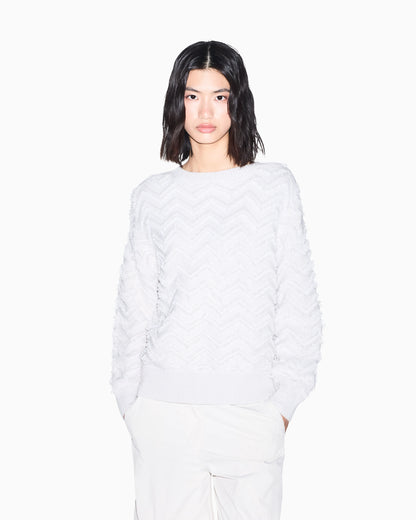 regular fit pullover in viscose and wool blend