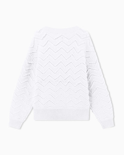 regular fit pullover in viscose and wool blend