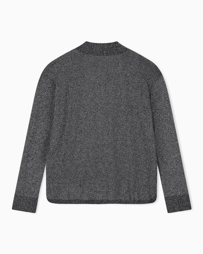Cardigan in metallic viscose with rib details
