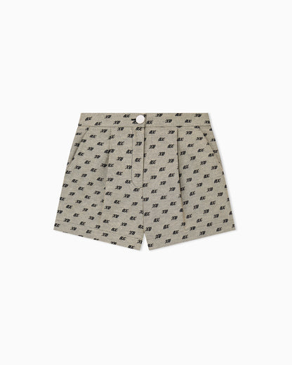 slim fit shorts in cotton with allover jacquard