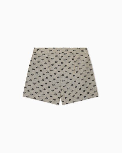 slim fit shorts in cotton with allover jacquard