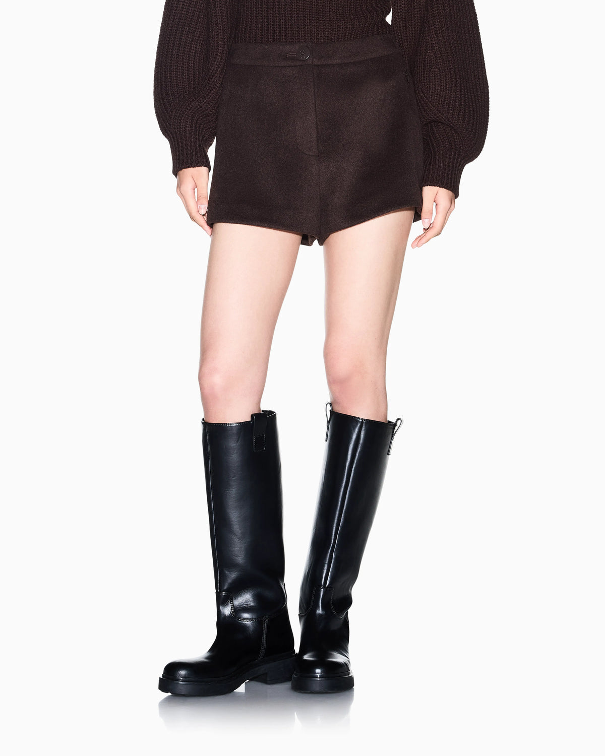 regular fit shorts wool blend