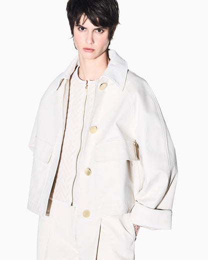 blouson jacket organic stretch cotton twill