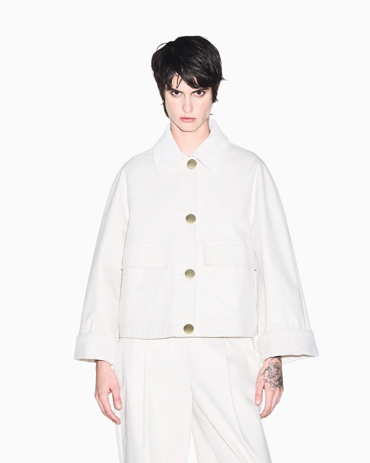 blouson jacket organic stretch cotton twill