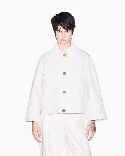 blouson jacket organic stretch cotton twill
