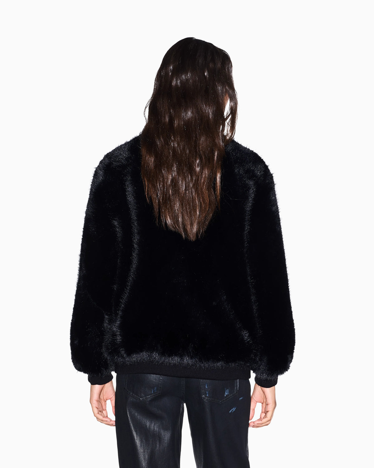 blouson jacket in faux fur