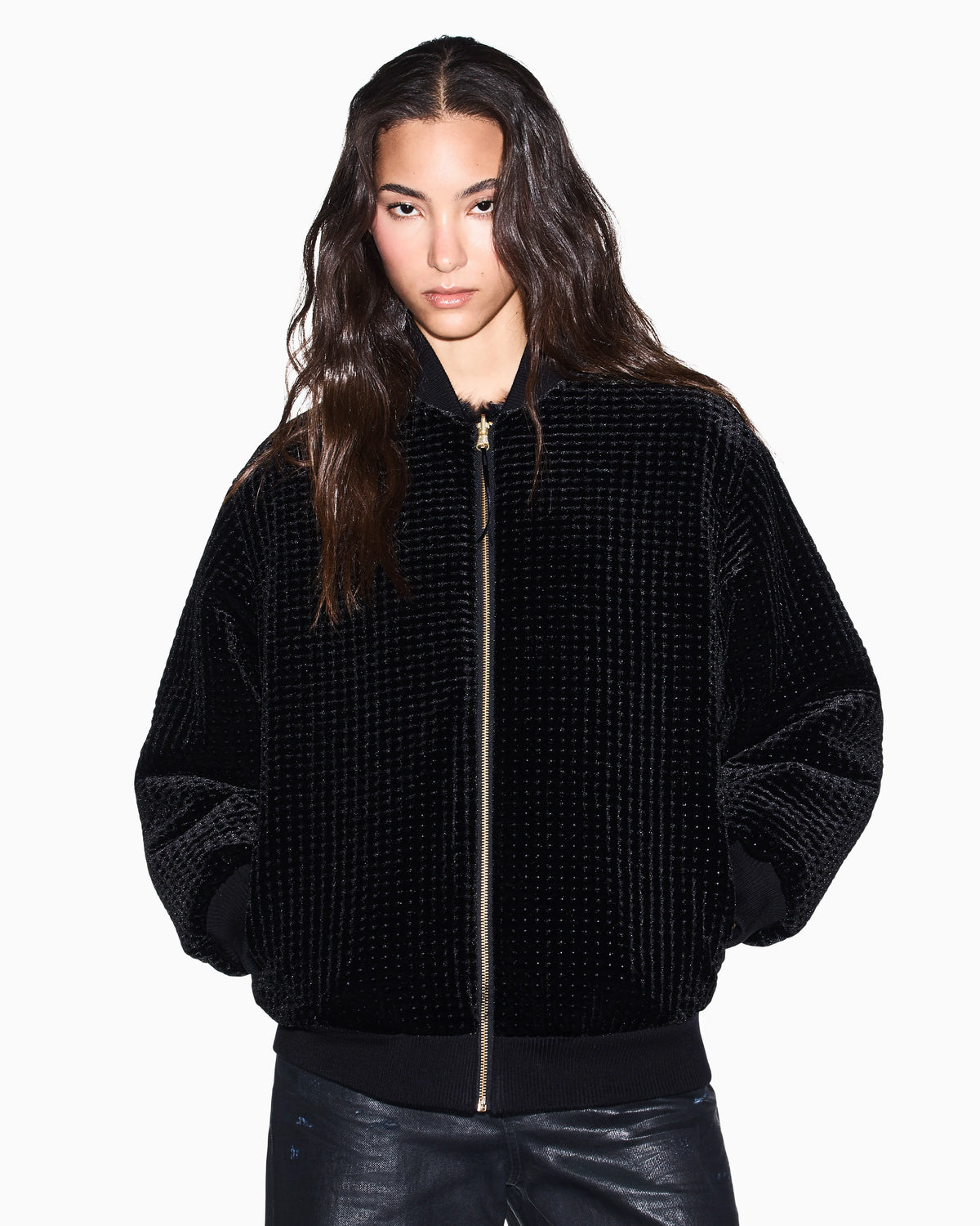 blouson jacket in faux fur