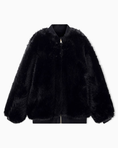 blouson jacket in faux fur