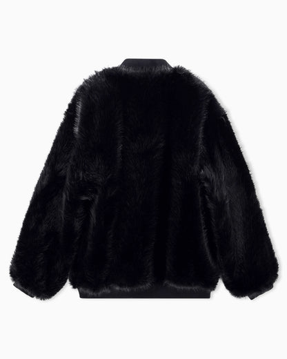 blouson jacket in faux fur