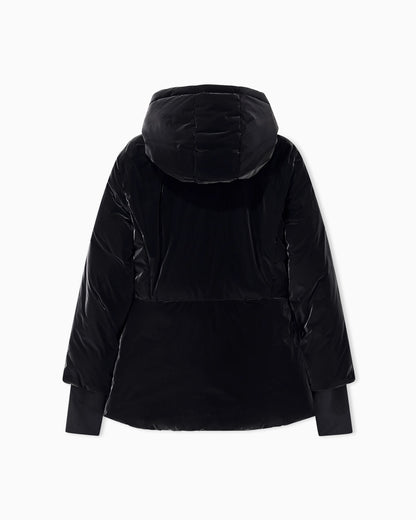 Lightweight blouson jacket with velvet effect