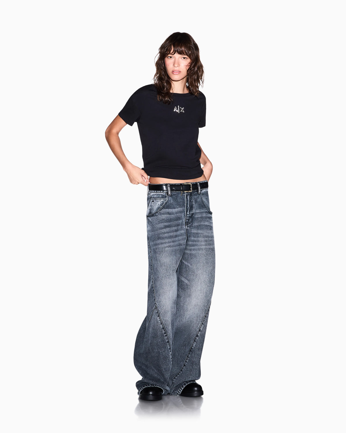 Boyfriend fit top in cotton jersey
