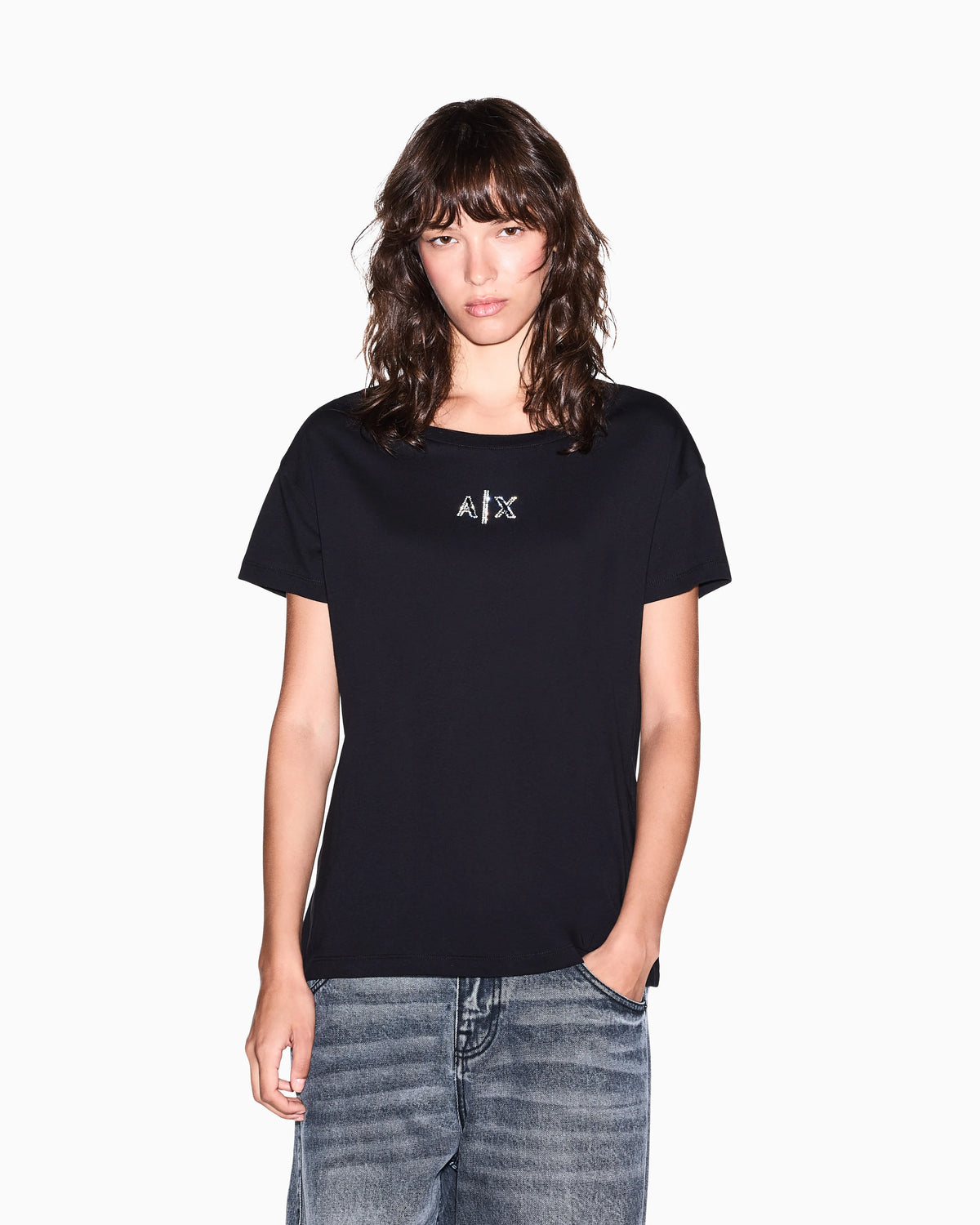 Boyfriend fit top in cotton jersey