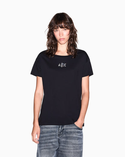 Boyfriend fit top in cotton jersey