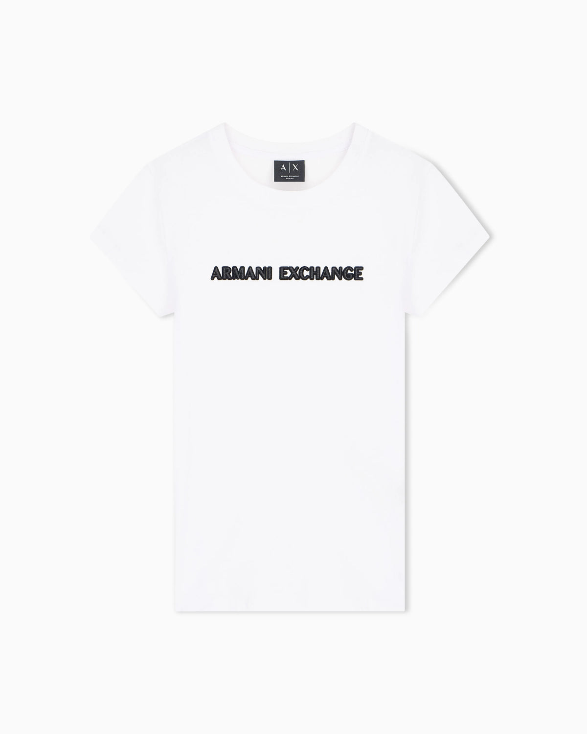 Slim-fit crew neck t-shirt in cotton jersey with chest logo