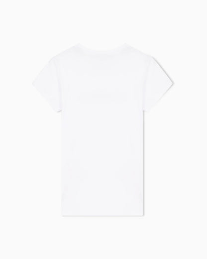 Slim-fit crew neck t-shirt in cotton jersey with chest logo