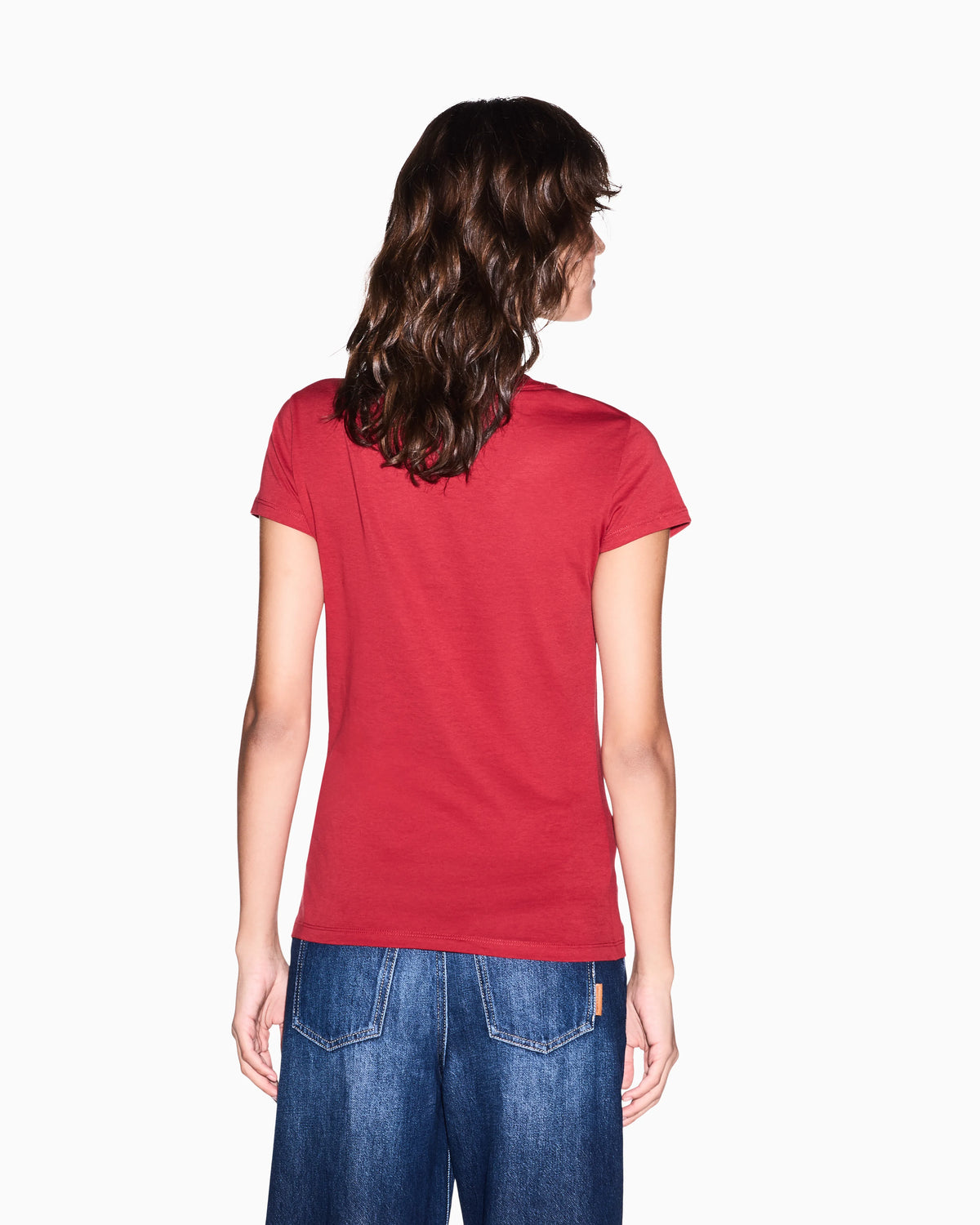 Slim-fit crew neck t-shirt in cotton jersey with chest logo