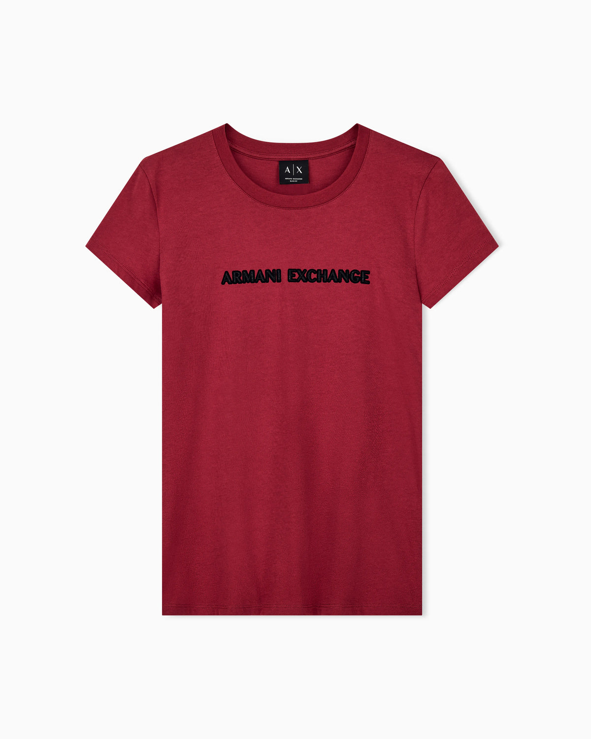 Slim-fit crew neck t-shirt in cotton jersey with chest logo