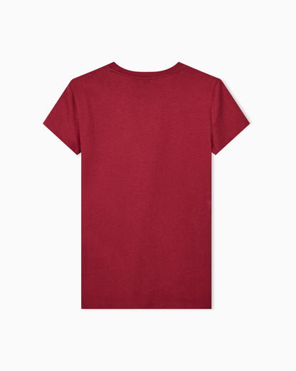 Slim-fit crew neck t-shirt in cotton jersey with chest logo
