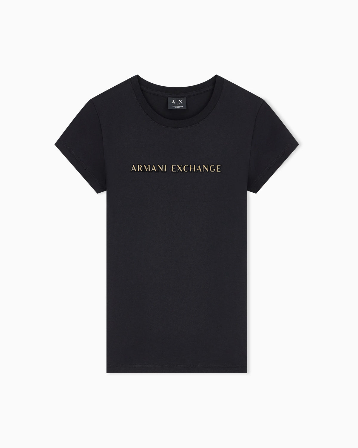 Slim-fit crew neck t-shirt in cotton jersey with chest logo
