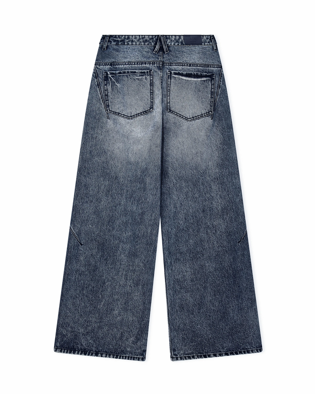 Wide fit 5-pocket pants in rigid cotton denim
