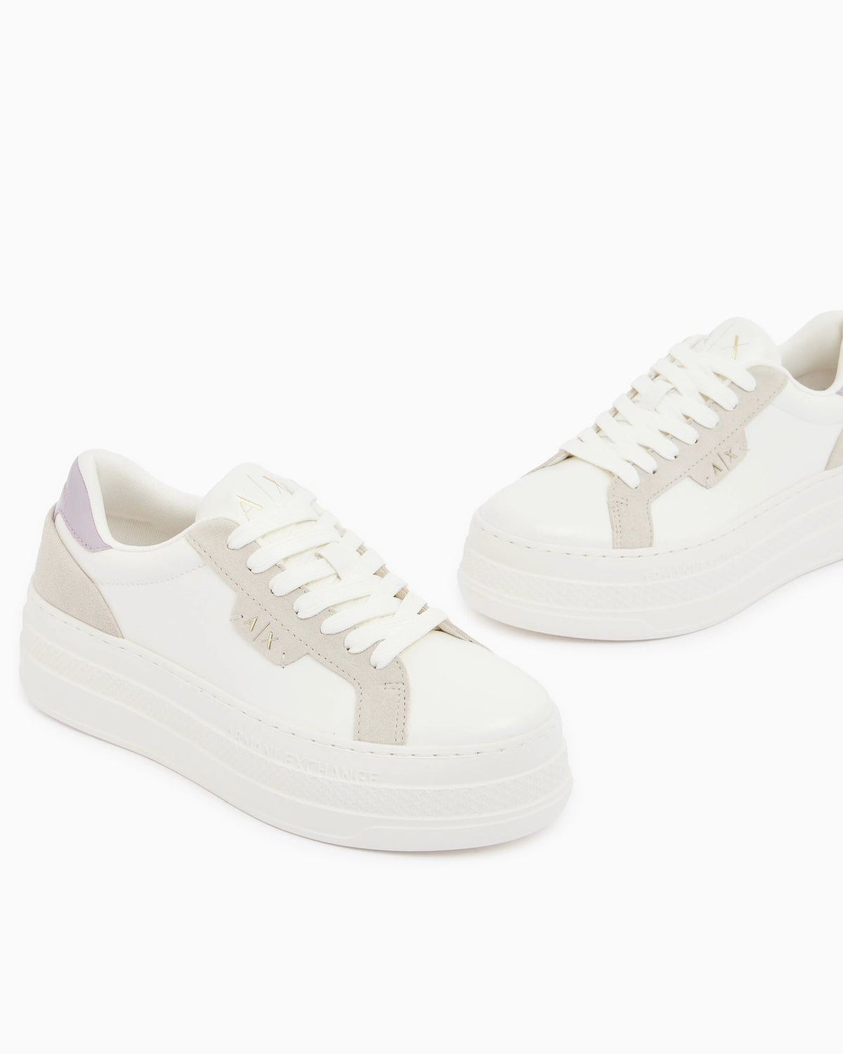 low cut Sneakers with coated and split leather upper