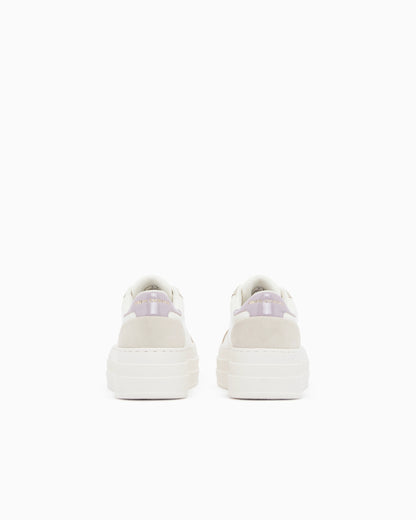 low cut Sneakers with coated and split leather upper
