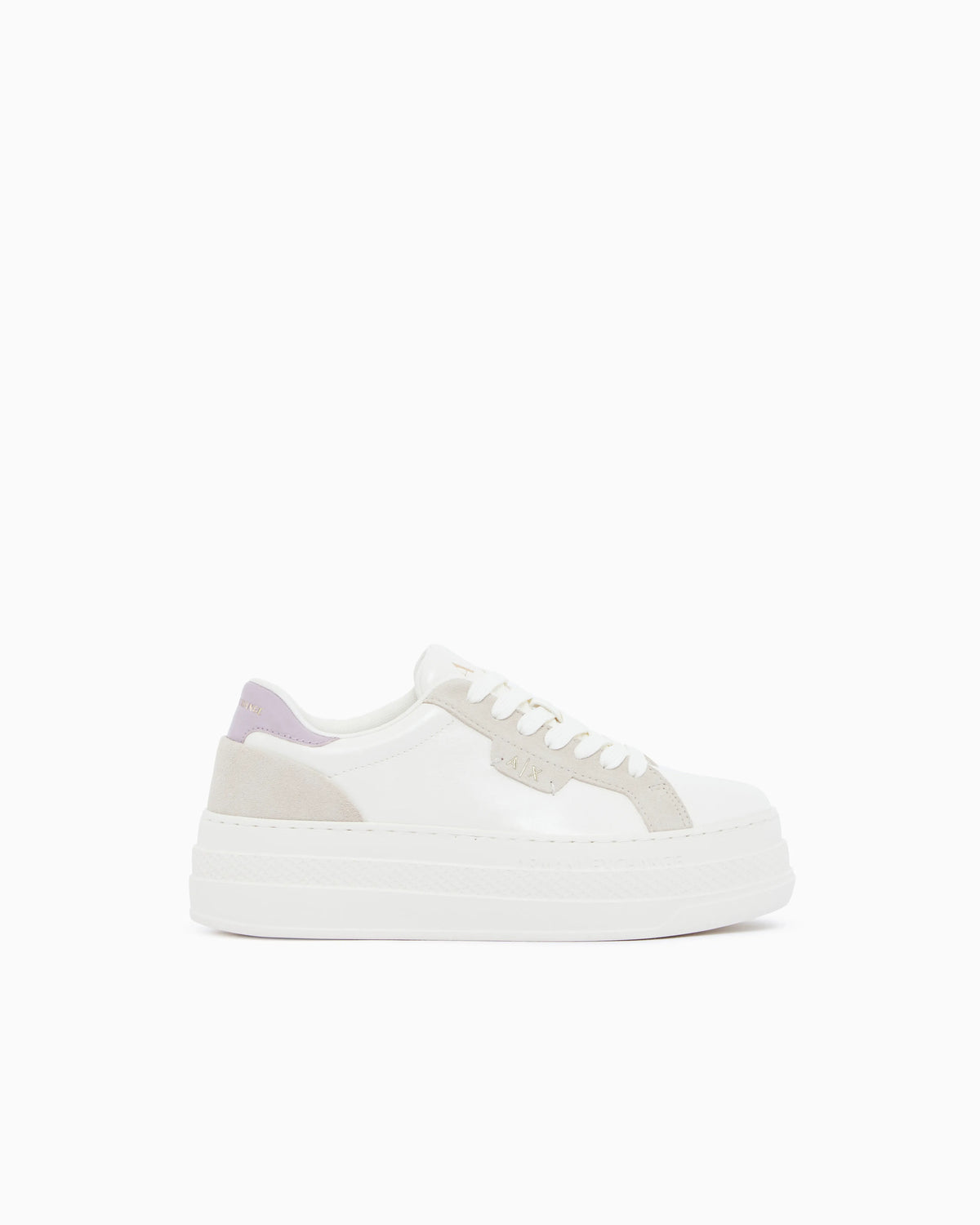 low cut Sneakers with coated and split leather upper