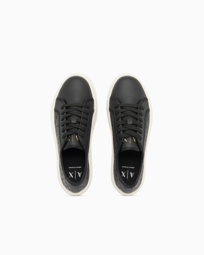 low top Sneakers with all-over debossed logo