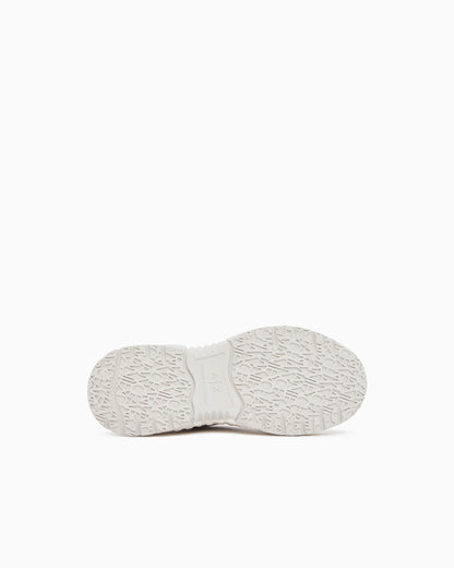 Sneakers low cut in suede and mesh with metallic inserts