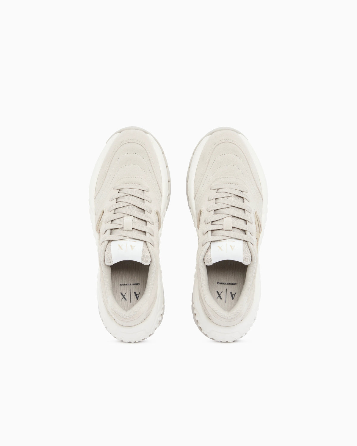 Sneakers low cut in suede and mesh with metallic inserts