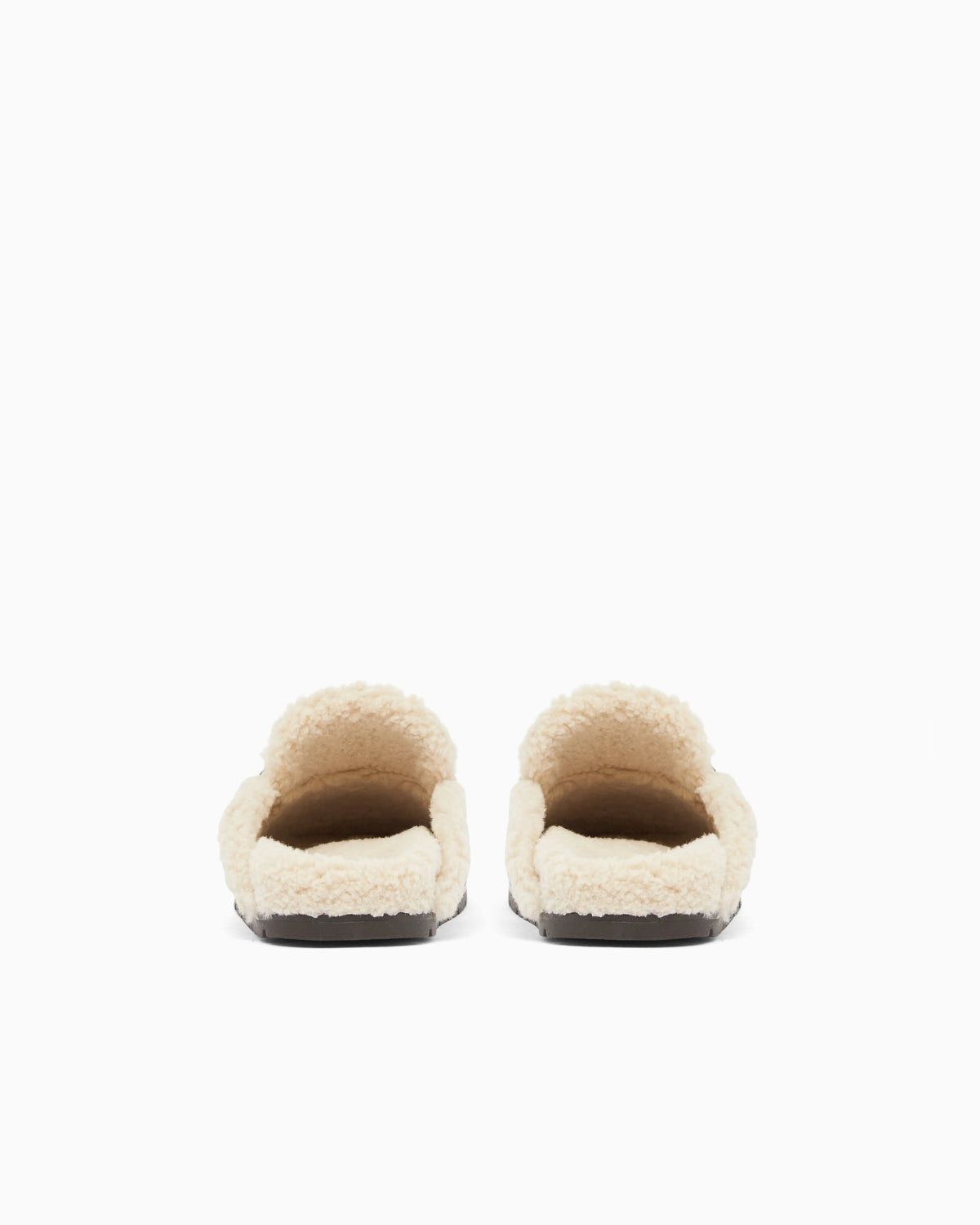 Suede clogs with teddy details