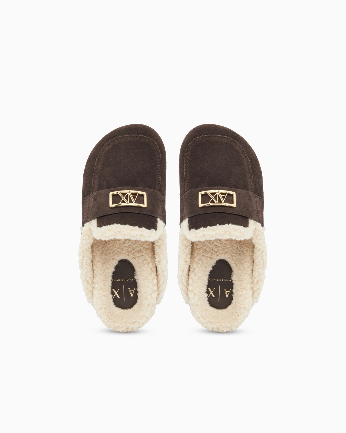 Suede clogs with teddy details