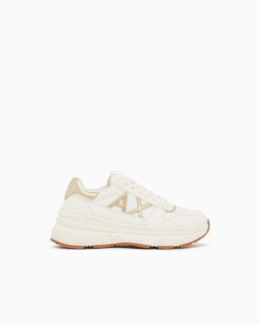 Sneakers with metallic details and rubber sole
