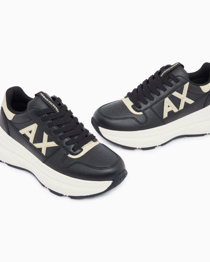 Sneakers with metallic details and rubber sole