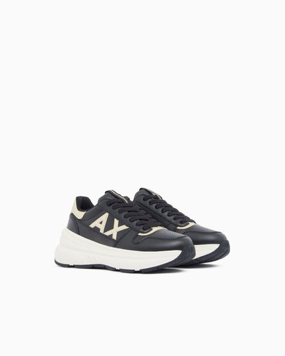 Sneakers with metallic details and rubber sole