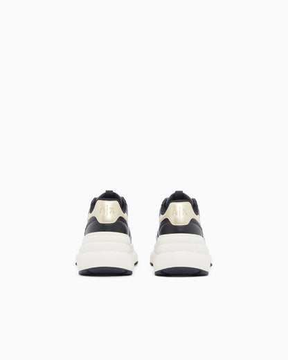 Sneakers with metallic details and rubber sole