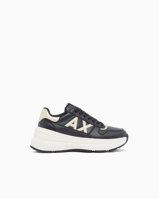 Sneakers with metallic details and rubber sole
