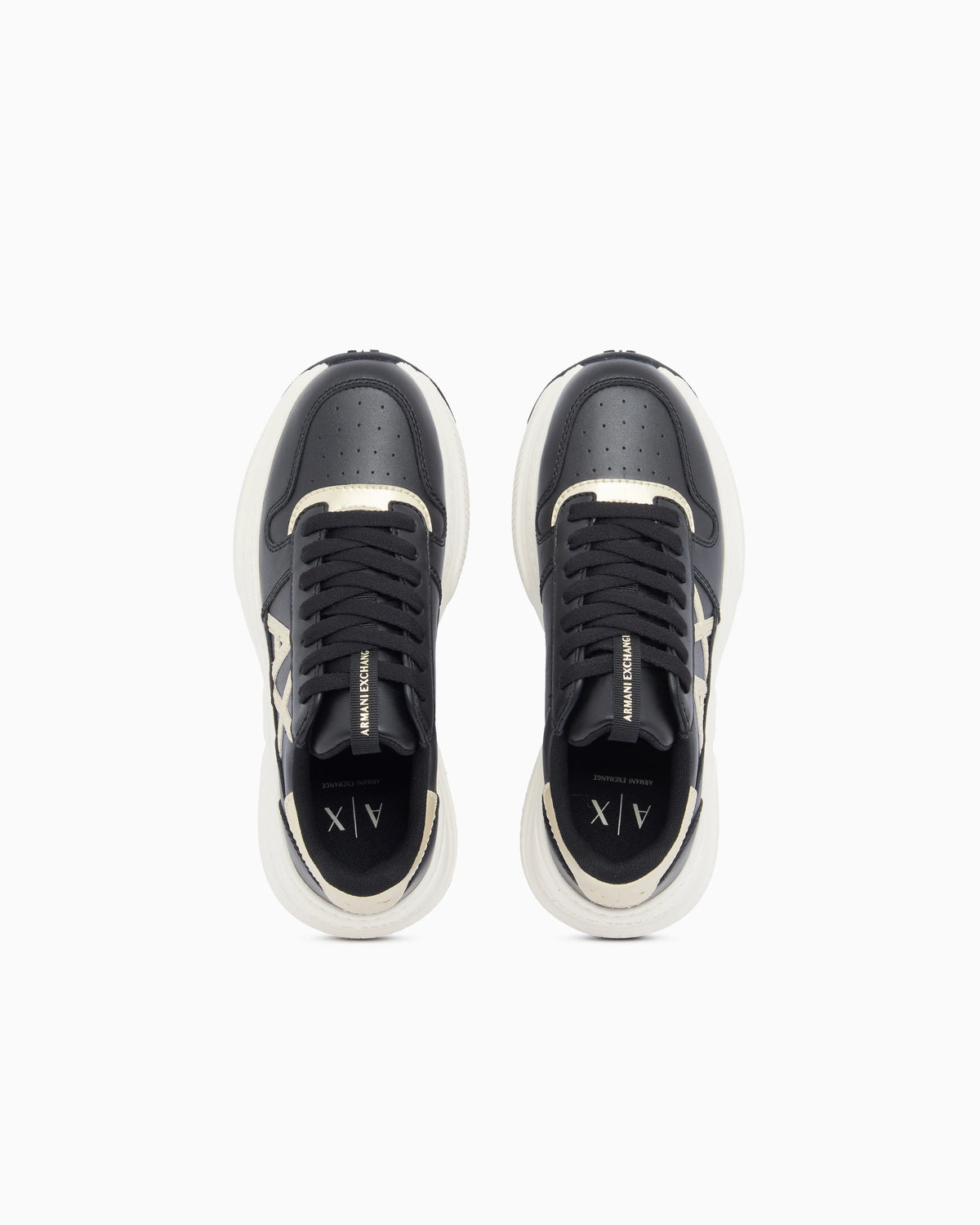Sneakers with metallic details and rubber sole
