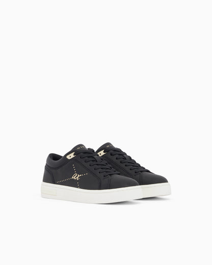 Sneakers in cotton twill with webbing