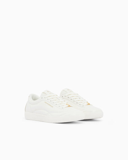 sneakers with coated upper and rubber sole