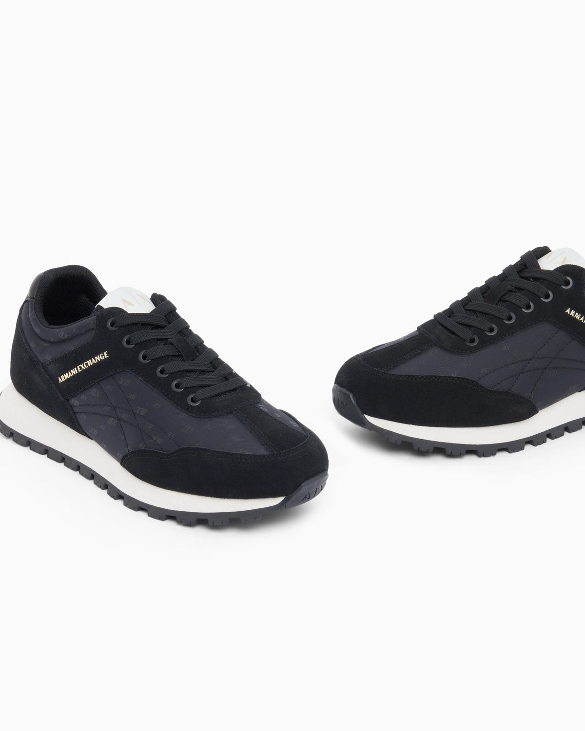 Sneakers with all-over print and suede inserts