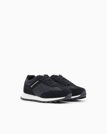 Sneakers with all-over print and suede inserts