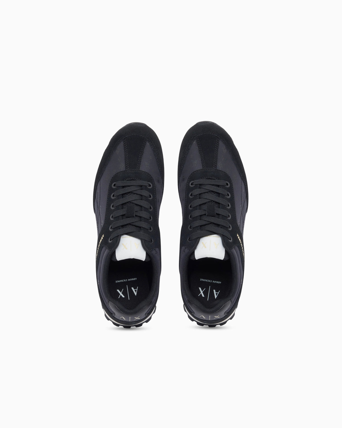 Sneakers with all-over print and suede inserts