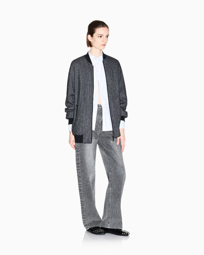 blouson jacket stretch viscose and virgin wool