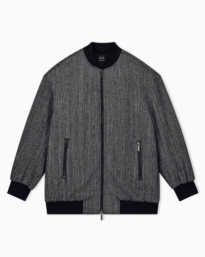 blouson jacket stretch viscose and virgin wool