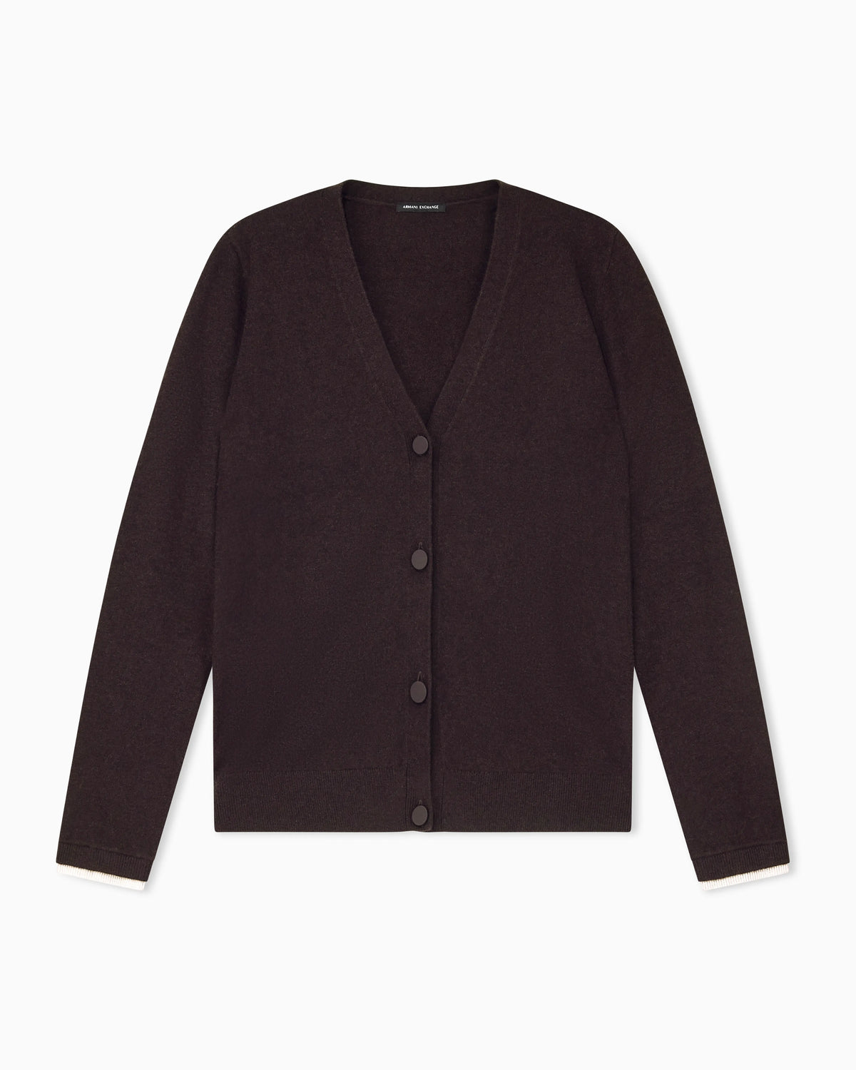 Buttoned V-neck cardigan in a viscose and cashmere blend